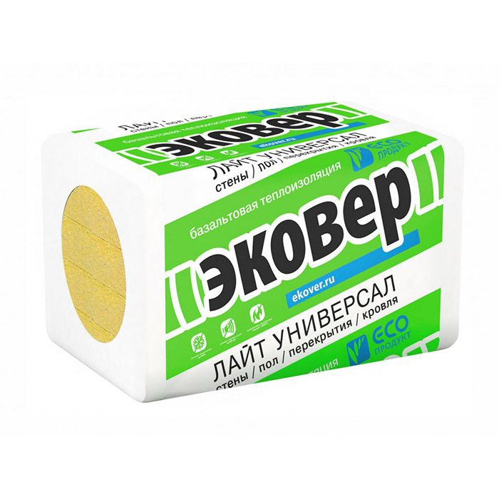 Утеплитель Эковер Лайт Универсал 28 базальтовая плита 1000х600х50мм