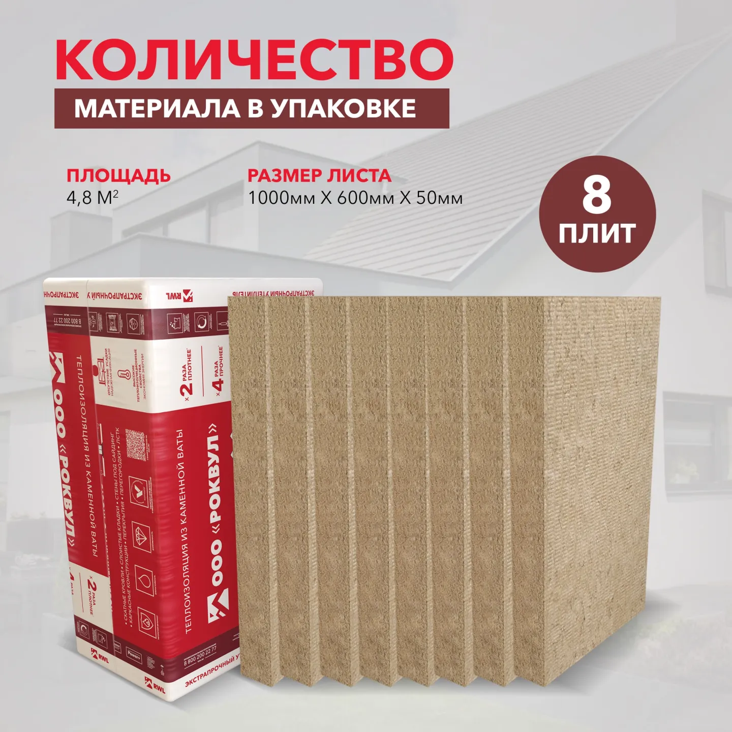 Утеплитель Rockwool Лайт Баттс Экстра базальтовая плита 1000х600х50мм