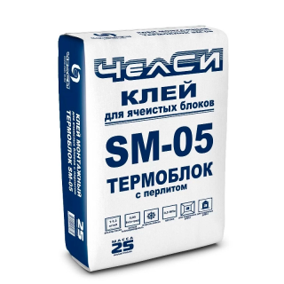 Тёплый кладочный клей-Термоблок SM-05 с перлитом ЧелСИ