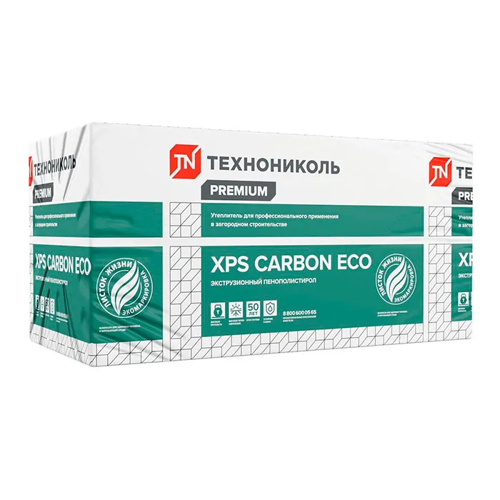 Пенополистирол экструдированный 100мм 580х1180мм ТН XPS Carbon ECO L